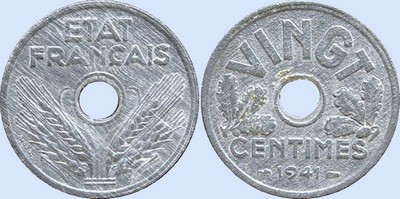 VINGT Centimes ETAT FRANCAIS